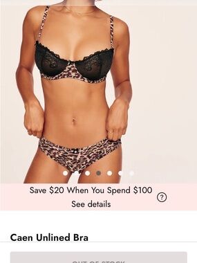 34DD Unlined Bra Black Lace & Leopard